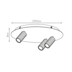 Fantasia ORYX 2+1 ronde basis ø350mm lamp excl zwart