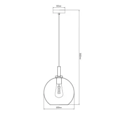 Fantasia OSIRA Pendel E27 Zwart, helder glas Ø300mm