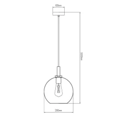 Fantasia OSIRA Pendel E27 Zwart, helder glas Ø200mm