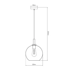 Fantasia OSIRA Pendel E27 Zwart, helder glas Ø250mm