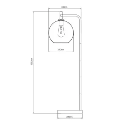 Fantasia OSIRA Vloerlamp E27 Zwart, helder glas Ø250mm
