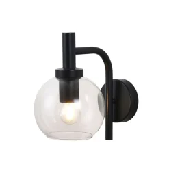 Fantasia OSIRA Wandlicht E27 Zwart, helder glas Ø150mm