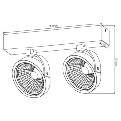 Fantasia PULSE-2 black incl. 2x AR111 12W 2700K 1130 lm