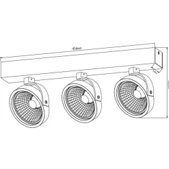 Fantasia PULSE-3 black incl. 3x AR111 12W 2700K 1130 lm