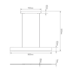 Fantasia PURE pendant long 180cm LED 37W satin white