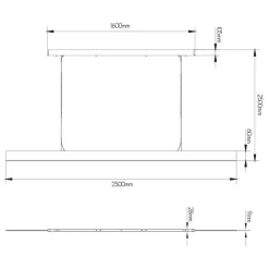 Fantasia PURE pendant long 250cm LED 42W black