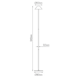 Fantasia QUTE LED vloerlamp 3W 320Lm IP54, herlaadbaar, batterij incl, zwart