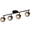 Fantasia RAGA Plafond licht balk 4x zwart / brons