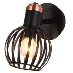 Fantasia RAGA Wand licht 1x E14 zwart / brons + schakelaar