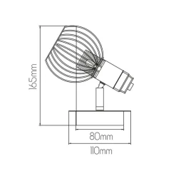 Fantasia RAGA Wand licht 1x E14 zwart / brons + schakelaar