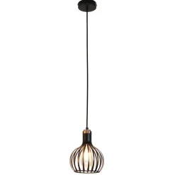 Fantasia RAGA 1x E27 pendel zwart+koper Ø16cm