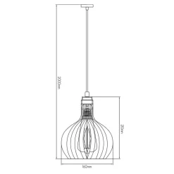 Fantasia RAGA 1x E27 pendel zwart+koper Ø16cm