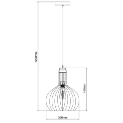 Fantasia RAGA 1x E27 pendel zwart+koper Ø35cm