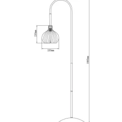 Fantasia RAGA 1x E27 vloerlamp zwart+koper
