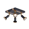 Fantasia ROBUS 4L sqr GU10 LED 5W dim incl. black / bronze