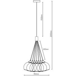 Fantasia ROGODO Pendel As Grijs 7x E27