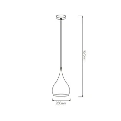 Fantasia Ronin pendant  25cm E27 copper/white