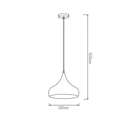 Fantasia Ronin pendant  32cm E27 copper/white