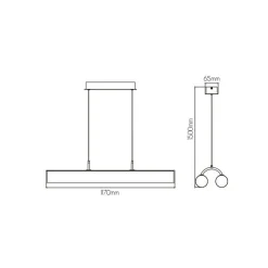 Fantasia RORY LED 2x24Watt 5180lm Pendant 3000K sand black