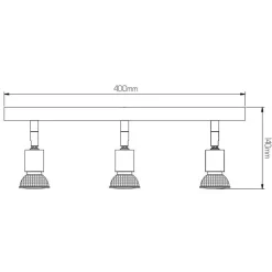 Fantasia RUNE 3 3LBAR GU10 LED 5W dim SAT CHROME