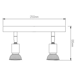 Fantasia RUNE 3 2LBAR GU10 LED 5W dim ANT BRASS