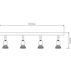 Fantasia RUNE 3 4LBAR 5W LED ANT BRASS