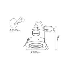 Fantasia SATURN directionable downlight GU10 (excl. bulb) black 83mm