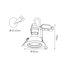 Fantasia SATURN fixed downlight GU10 (excl. bulb) black 80mm