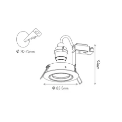 Fantasia SATURN inbouwspot richtbaar GU10 (excl. Lamp) geborsteld staal 83mm