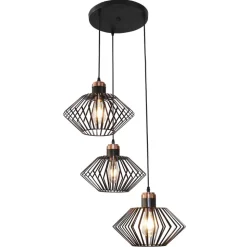 Fantasia SHURU pendant 3x E27 black + copper