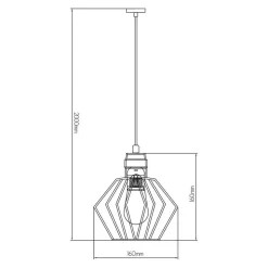 Fantasia SHURU 1x E27 pendel zwart+koper Ø16cm