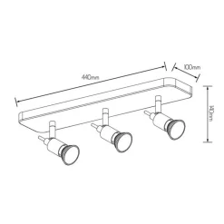 Fantasia SONAR II 3L satin black/dim.glass LED 5W GU10 incl.