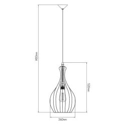 Fantasia STRINGS Susp. lamp black 1xE27 diam 26cm