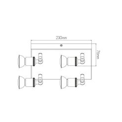 Fantasia STUGA square 4xGU10 5W dimmable LED (glass)