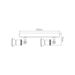 Fantasia STUGA square 2xGU10 5W dimmable LED (glass)