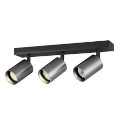 Fantasia TABOO 3L GU10 (excl) zwart + geborsteld staal, spot