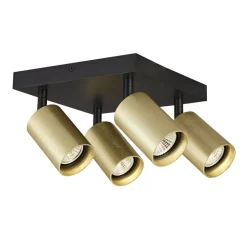 Fantasia TABOO 4L SQ GU10 (excl) zwart + geborsteld goud, spot