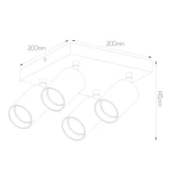Fantasia TABOO 4L SQ GU10 (excl) zwart + geborsteld goud, spot