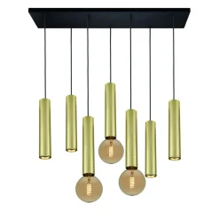 Fantasia TABOO pendel 7L 4xGU10 (excl) 3xE27 (excl) zwart + geborsteld goud