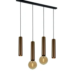Fantasia TABOO pendel 4L 2xGU10 (excl) 2xE27 (excl) zwart + geborsteld brons