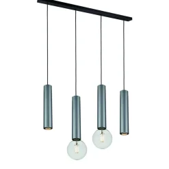 Fantasia TABOO pendel 4L 2xGU10 (excl) 2xE27 (excl) zwart + geborsteld staal