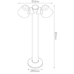 Fantasia TATTI Paal IP54, zwart, 2x GU10 excl