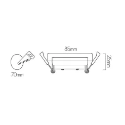 Fantasia TETIZ 70mm cut-out size adj. 30° arc design white GU10