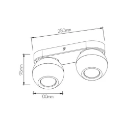Fantasia TRITON 2L GU10 (excl) zwart / brons