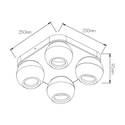 Fantasia TRITON 4L  square 5,5Watt 400Lm GU10 (3-step dimming) white