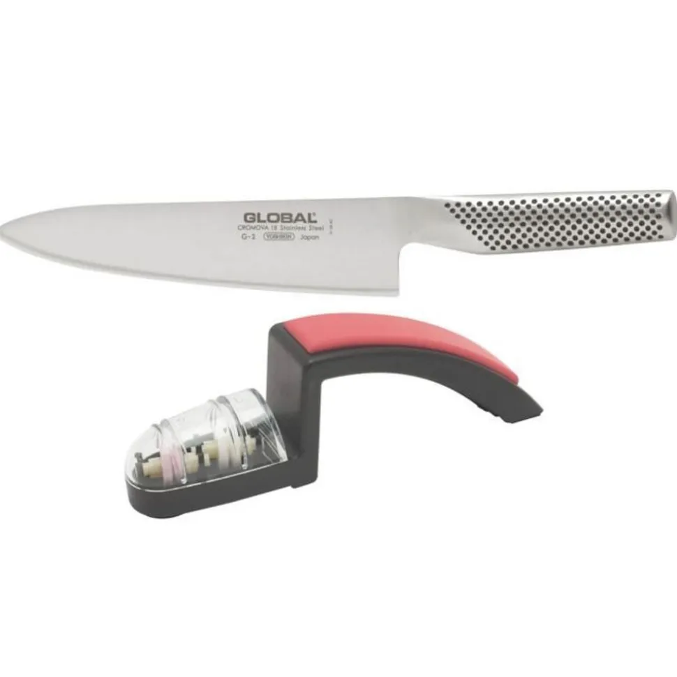 Global G2220BR Chefmes + Messenslijper set