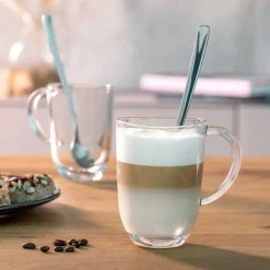 Leonardo Napoli Latte Macchiato glas 380ml set van 2 + 2 lepels