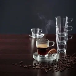 Leonardo Senso Koffieglazen met lepel 250ml 4delig