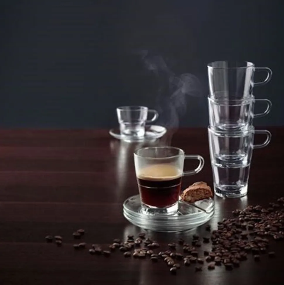 Leonardo Senso Koffieglazen met lepel 250ml 4delig