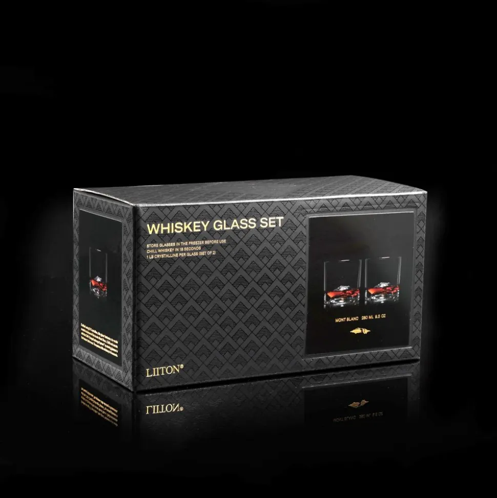 Liiton Mont Blanc Crystal Whiskey Glasses Set of 2